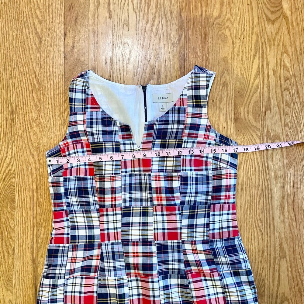 LLBean checkered patchwork sleeveless dress - Picture 13 of 16